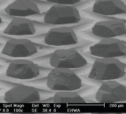 Electroplated conditioner: diamond structure.