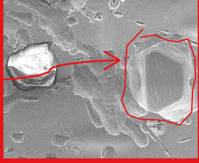 Electroplated conditioner after 20 h: image with original contact marking.