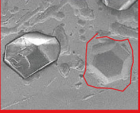 Electroplated conditioner after 20 h: second image with contact marking.