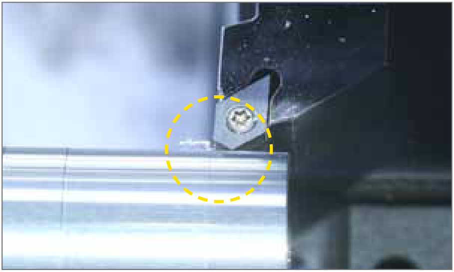 PKD-Spanbrecher: Aluminium-Anwendungsbeispiele: Bauteil- und Bearbeitungsansicht.