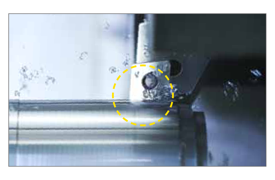 PCBN-Spanbrecher: SCM420-Anwendungsbeispiele: Bauteil- und Bearbeitungsansicht.