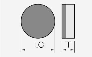 RNGN (PCBN): Schneidplattenmaßzeichnung mit den zugehörigen Geometriezeichen.