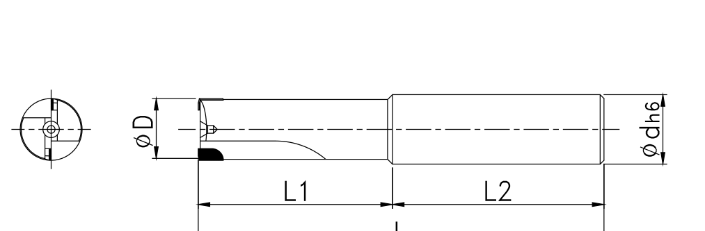 Werkzeug: isoliertes Maßbild; Ansichten und Maßbezüge unverändert.