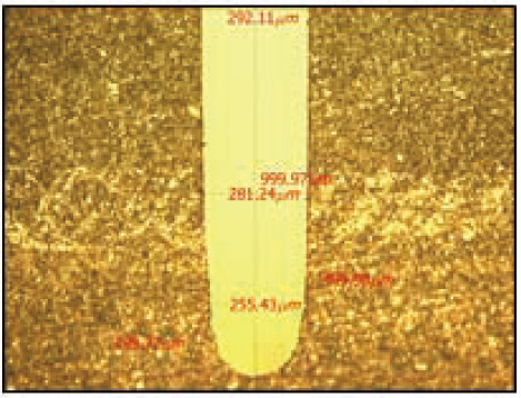 Groove shape of the conventional design with the complete original measurement annotations.