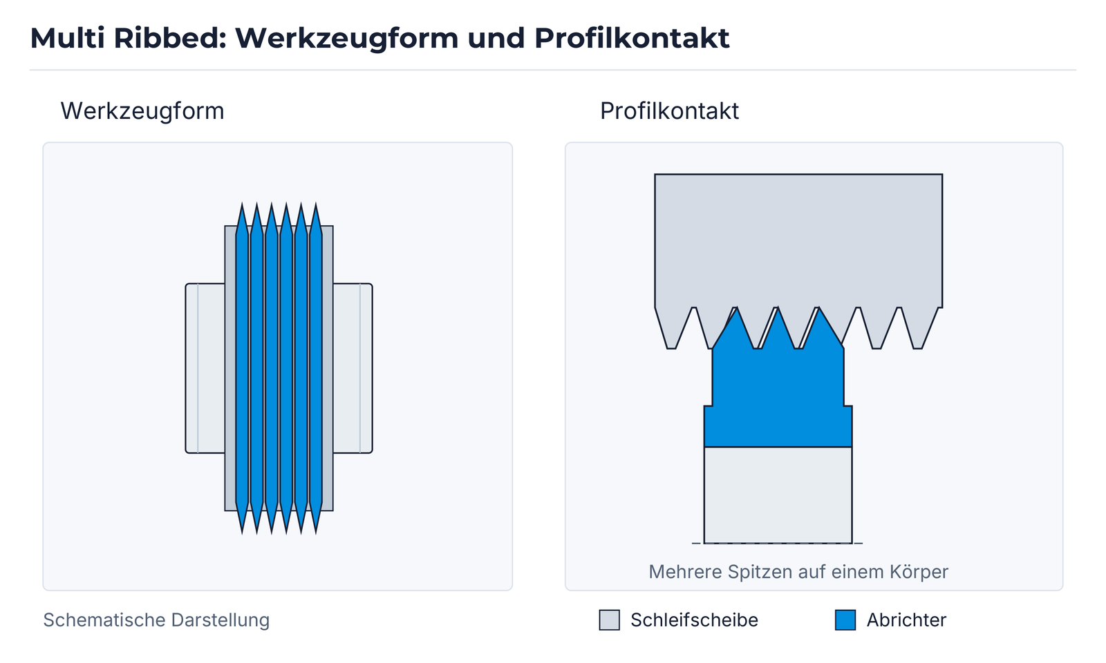 Multi Ribbed: Werkzeugform und Profilkontakt.