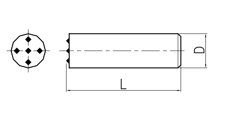MDD-A01: bemaßte Standardzeichnung.