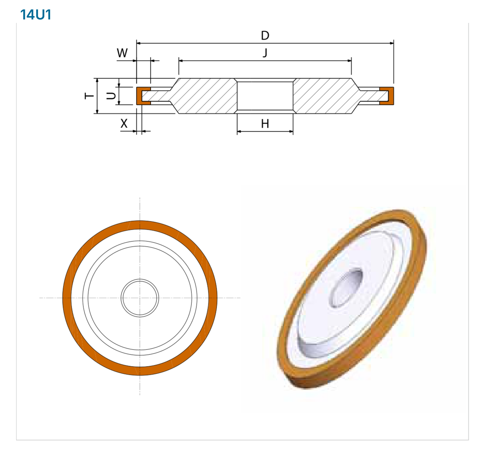 14U1: section, dimension codes and tool model