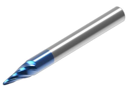 Konischer Kugelfräser: blaue Beschichtungsvariante.