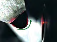 Edge inspection at 500x magnification.