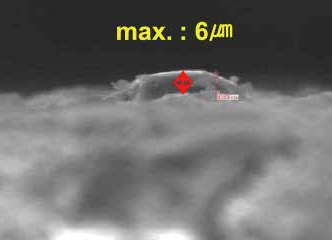Side enhancement detail with a measurement annotation of maximum 6 µm.