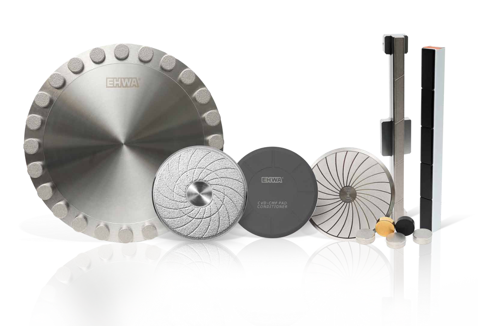 CMP conditioners in disk, ring, pellet and bar forms.