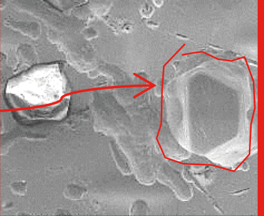 Electroplated disk after 20 h: first image showing diamond loss.