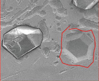 Electroplated disk after 20 h: second image showing diamond loss.