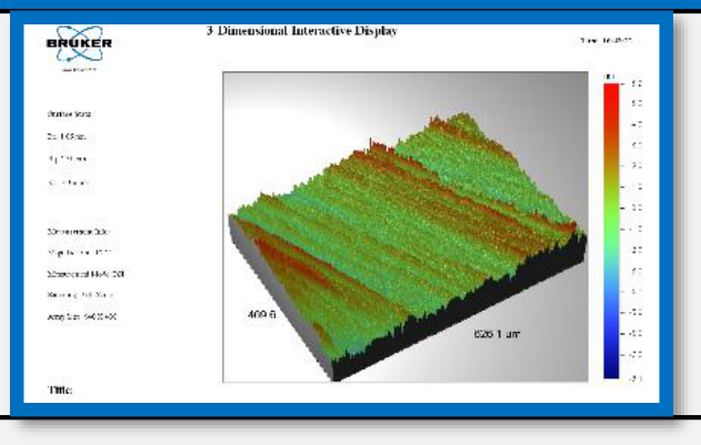 GDP-Oberflächenmessung im mittleren Bereich; Originalmessanzeige und 3D-Oberfläche bleiben erhalten.